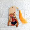 Handcrafted wooden bookmark featuring Sailor Moon design, made from 3mm plywood with vibrant sublimated colors, and customizable tassel.