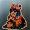 Set of 5 handcrafted wooden magnets featuring characters from Demon Slayer