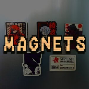 High-quality handcrafted wooden decorative magnets featuring themes from anime, video games, and geek culture. Each magnet is carefully crafted with detailed designs and a polished finish, perfect for adding a unique touch to any space